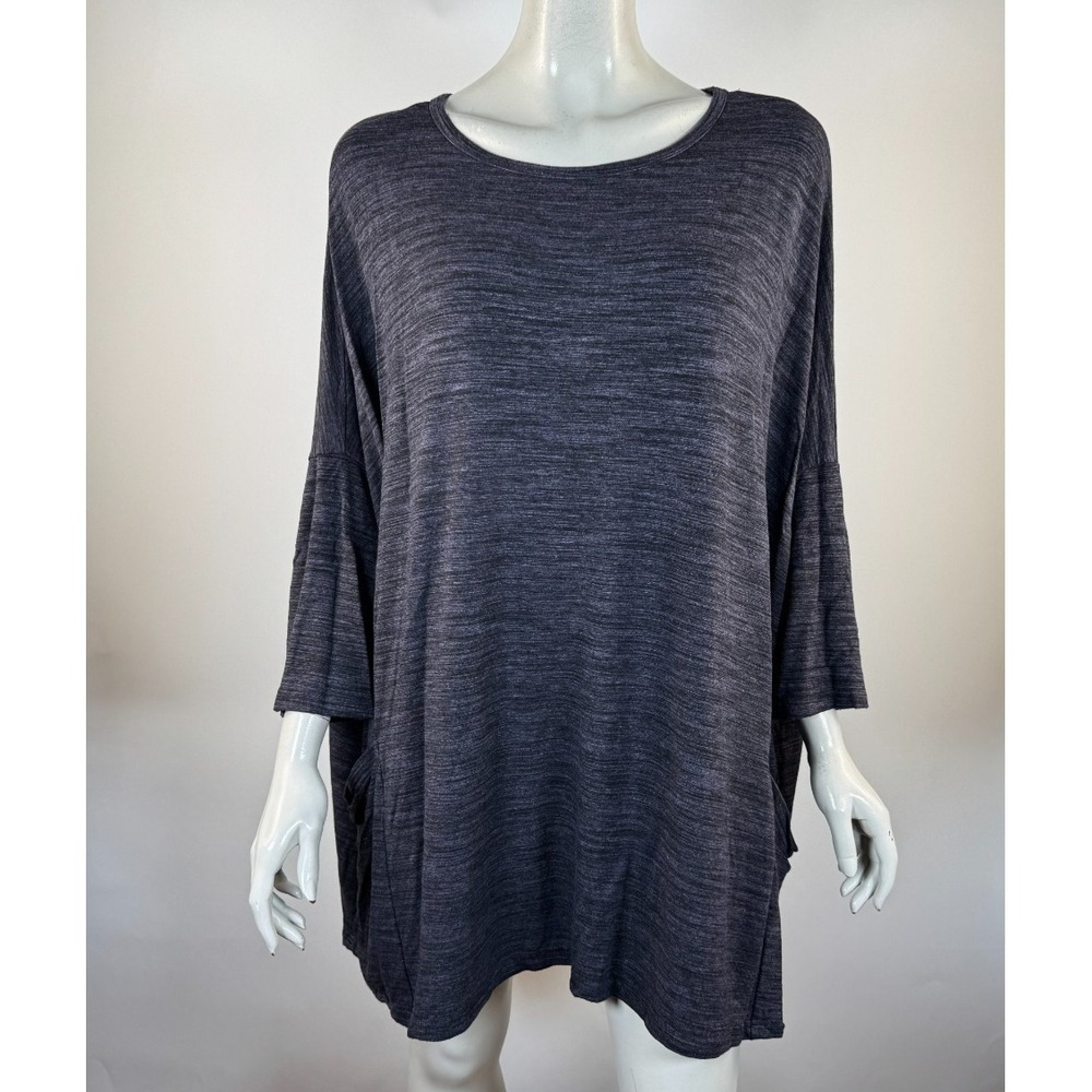Cut Loose Oversized Stretch Jersey Tunic Top Women OS EUC Pocket Relaxed Shirt